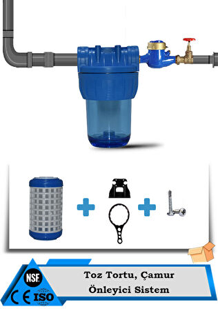 Daire Bina Sayaç Girişi 5" İnc 1 Aşama Su Arıtma Cihazı ( Tortu Çamur Önleyici Yumuşatma Sistemi )