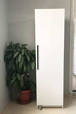 Erzak Dolabı Tek Kapaklı 160 cm Çok Amaçlı Dolap Kiler Dolabı Beyaz