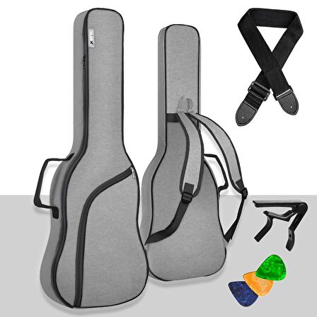 Midex ELC-40PAK Case Elektro Gitar Çantası Gigbag Su Geçirmez Kalın Kılıf (Çanta Askı Capo)