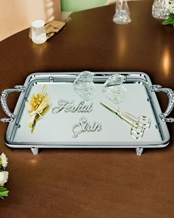 Passion Gümüş Şık Nişan Tepsisi