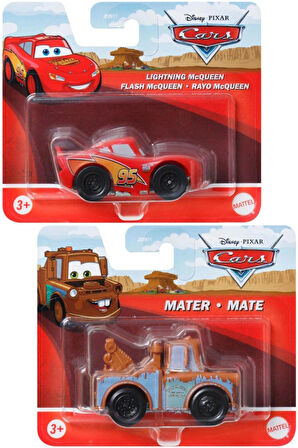 Disney Pixar Cars 2 Araç Set - Lightning (Şimşek) McQueen & Mater (7 cm)