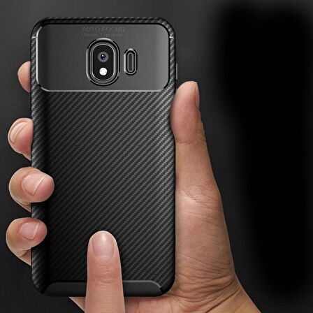 Gpack Samsung Galaxy J4 Kılıf Negro Karbon Dizayn Silikon  Nano