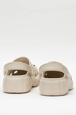 Yüksek Taban Taşlı Rahat Comfort Kadın Sandalet BEJ