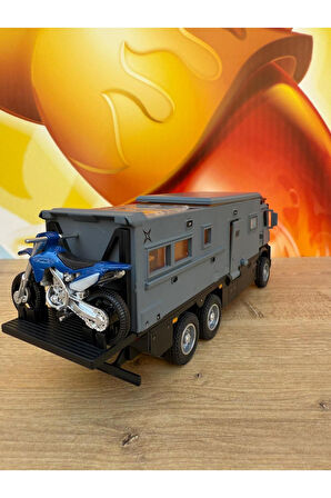 Sesli Aksesuarlı Karavan Oyun Seti Oyuncak Mercedes Model Komple Metal Motorlu Tır Kamyon Karavan