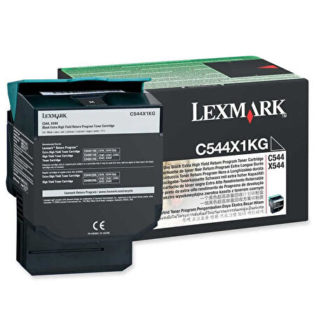Lexmark C544-C544X1KG Siyah Orijinal Toner Extra Yüksek Kapasiteli