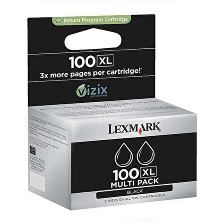 Lexmark 100XL-14N0848 Siyah Orijinal Kartuş Yüksek Kapasiteli İkili