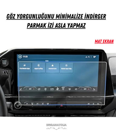 Ford Tourneo Custom 2024-2025 Navigayon ve Multimedya Uyumlu Mat Ekran Koruyucu