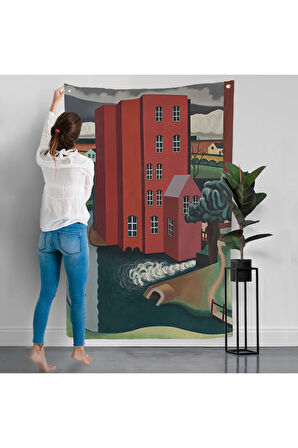 Auguste Herbin - Kırmızı Ev Duvar Örtüsü -The Red House-7347