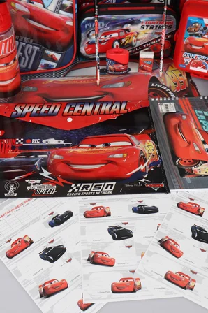 x Dekomus Lisanslı Cars Kırtasiye Okul Seti Okul, Beslenme Ve Kalem Çantası,Matara, Beslenme Kabı
