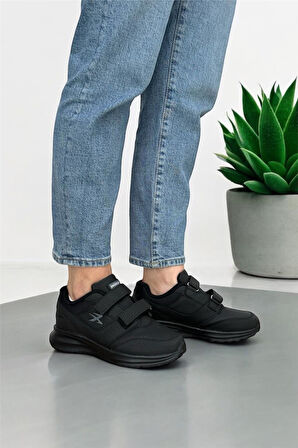 Kadın Cırtlı Günlük Spor Ayakkabı SİYAH