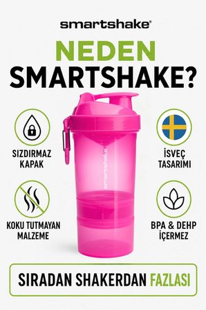 smartshake original2go serisi 600 ml neon pembe protein shaker