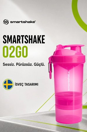 smartshake original2go serisi 600 ml neon pembe protein shaker