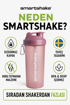 Smartshake Lite Serisi 1000 ml Deep Rose Pembe Protein Shaker