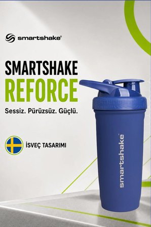 Smartshake Reforce Paslanmaz Çelik Serisi 900 ml Navy Mavi Protein Shaker
