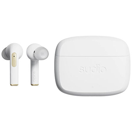 Sudio N2 Pro Beyaz IPX4 Suya Dayanıklı 30 Saat Kullanım ANC Gürültü Engelleme Özellikli Bluetooth Kulak İçi Kulaklık