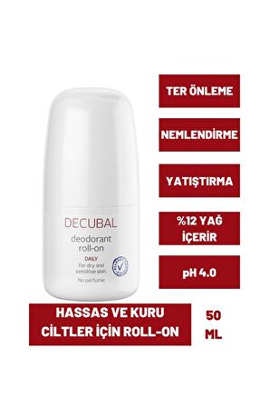 Decubal Koltuk Altı Terleme Önleyici Kuru Ve Hassas Ciltler Için Deodorant Roll-on 50 ml