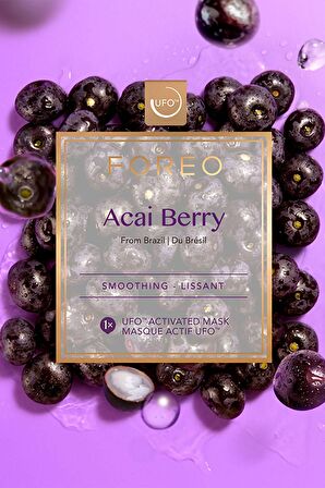 FOREO UFO™ Acai Berry Pürüzsüzleştirici 6'lı Aktif Maske