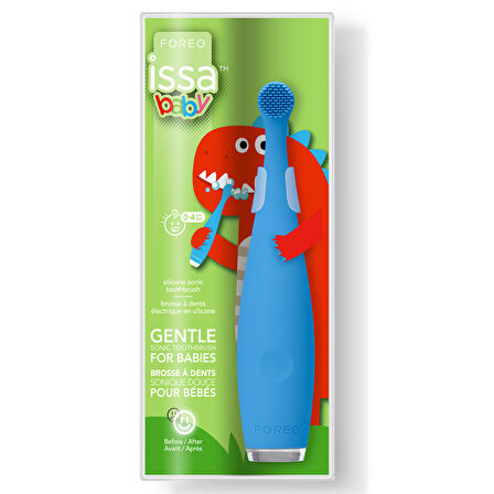 ISSA Baby Bebek Diş Fırçası (0-4 Yaş Için), Bubble Blue Dino