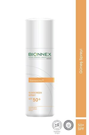 Bionnex Preventiva 50+ Faktör Renksiz Yüz Güneş Koruyucu Sprey 150 ml