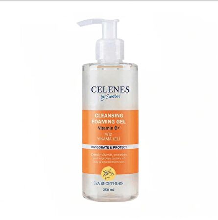 Celenes Sweden Karma ve Yağlı Cilt için Dengeleyici C Vitaminli Yüz Temizleme Jeli 250 ml 