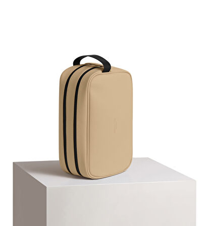 Gaston Luga Spläsh Toiletry Double Zipped Bag - Latte