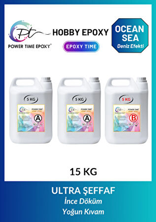15 Kg Hobi Epoksi Ocean & Sea/ Deniz Efekti Şeffaf Epoksi Reçine Ince Döküm