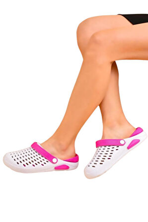 Unisex Comfort Eva Taban Terlik BEYAZ - PEMBE