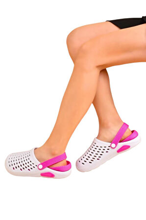 Unisex Comfort Eva Taban Terlik BEYAZ - PEMBE