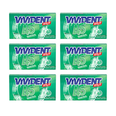 Vivident 45 dk Cüzdan Sakız Yeşil Naneli 26 gr x 6 Adet