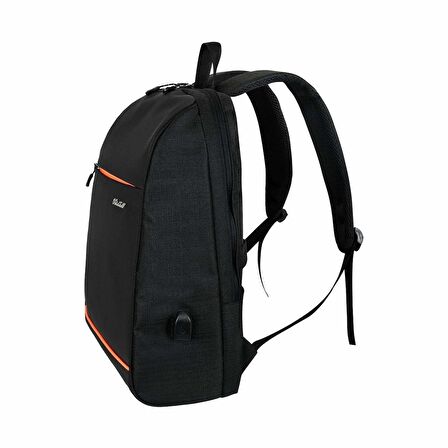 Waddell Siyah Smart Bag Gizli USB Şarj Girişli Akıllı Sırt Çantası (3050)