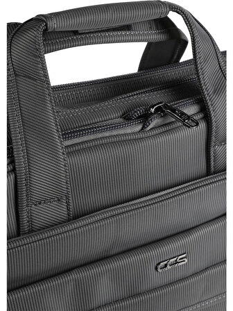 Ççs 71242 Gri Kumaş Laptop Bölmeli Evrak Çantası