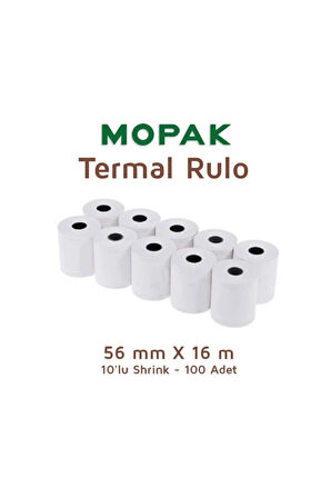 56x16 Termal Rulo 16 Metre 100 Adetlik Paket