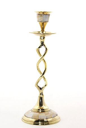 Tekli Pirinç Sedefli Şamdan Model 2