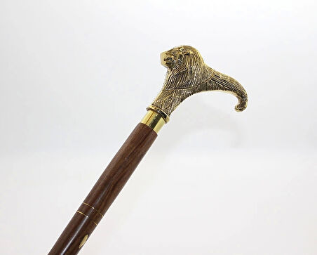 Pirinç Aslan Büstü Baston Model 1