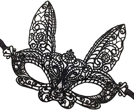Siyah Dantel Kesim Balo Parti Maskesi 7 No