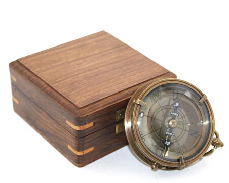 Ahşap Kutulu Pusula Model 9