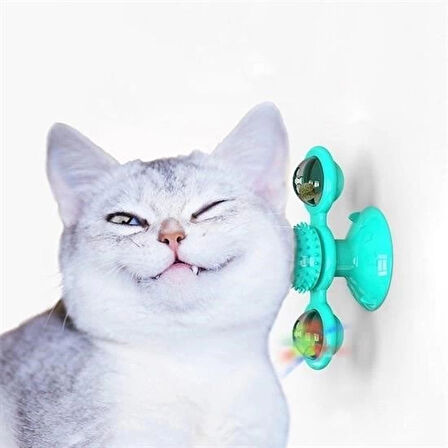 Pet Malzemeleri Vantuzlu Fırıldak Toplu Dönen Şeffaf Depo Tasarım İnteraktif Kedi Oyuncağı