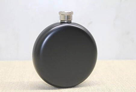 Yuvarlak Tekli Matara 5 Oz Siyah