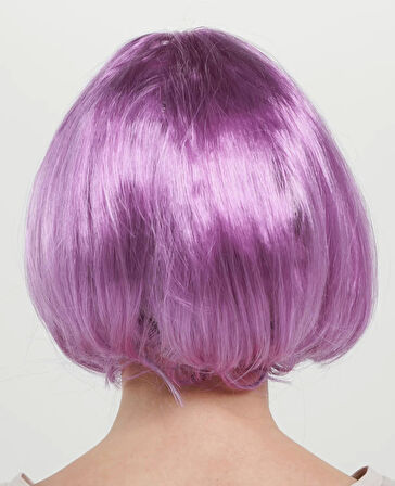 Düz Kesim Küt Parti Peruğu Rose Pembe