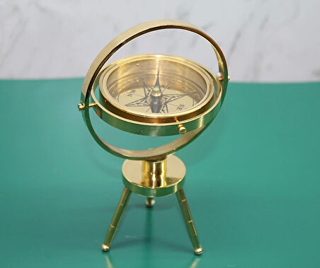 Pirinç Masa Üstü Pusula Model 2