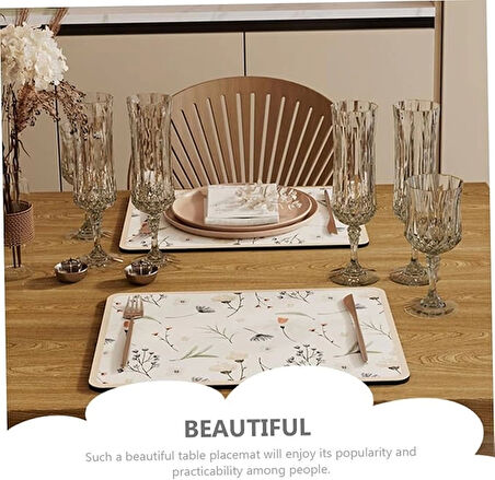 Çiçekli Kaymaz Servis Matı