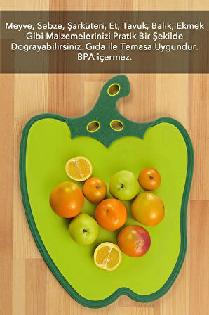 Dolma Biber Figürlü Kaydırmaz Kesme Tahtası Doğrama Panosu