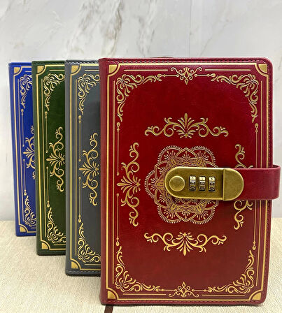 Özel Tasarım Şifreli Deri Defter Model 2