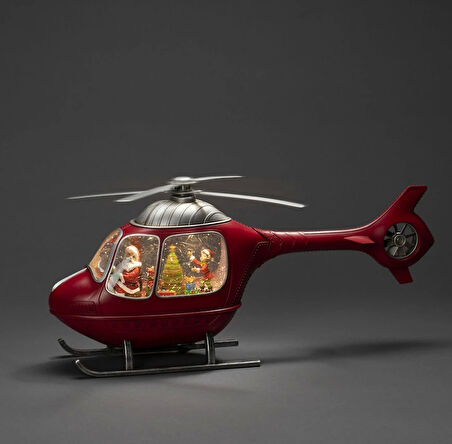 Helikopter Tasarımlı Işıklı Müzikli Kar Küresi