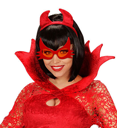 Kırmızı Renk Bıyık Tasarımlı Kedi Gözlüğü