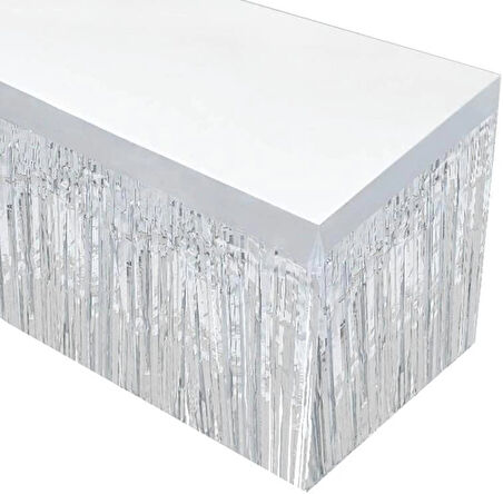 Gümüş Metalize Masa Eteği 275x75 Cm – Kendinden Yapışkanlı