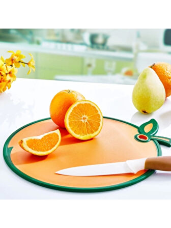 Portakal Figürlü Kaydırmaz Kesme Tahtası Doğrama Panosu