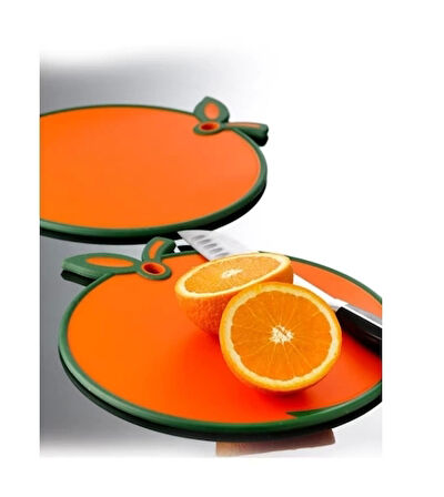 Portakal Figürlü Kaydırmaz Kesme Tahtası Doğrama Panosu