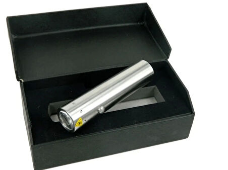 F Bk30 Paslanmaz Metal El Feneri - Pilli, Kutulu, Sellektörlü