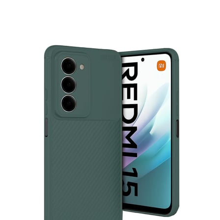 Xiaomi Redmi 15 4G Auto Focus Karbon Kapak - Koyu Yeşil